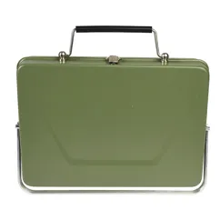 portable suitcase bbq - khaki green