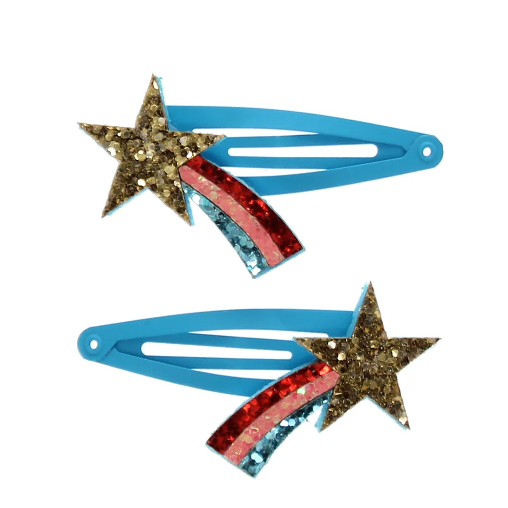 shooting star glitter hair clips (set of 2)