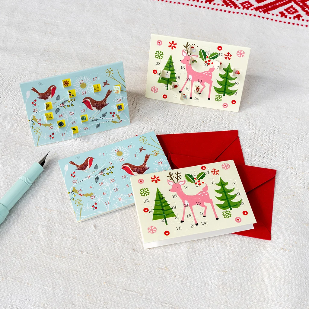 miniature advent calendar christmas card - winter walk