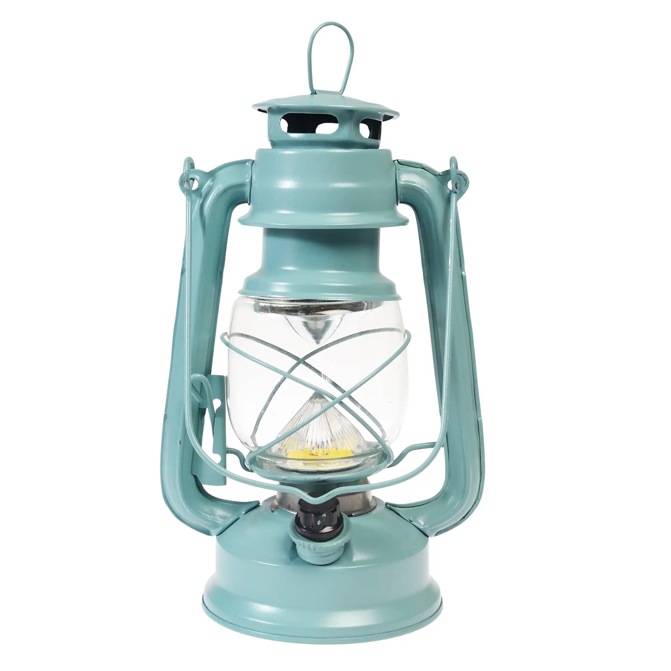 led hurricane lantern - light blue
