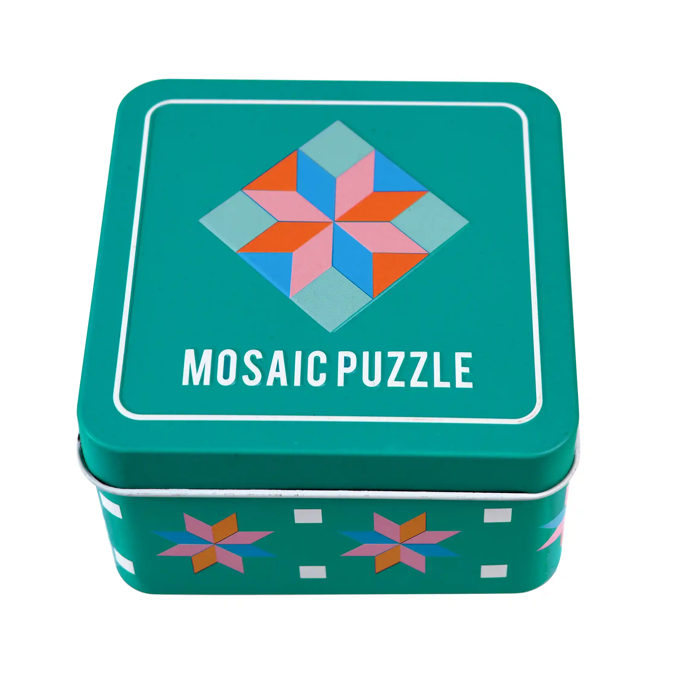 puzzle mosaïque bois dans une boîte