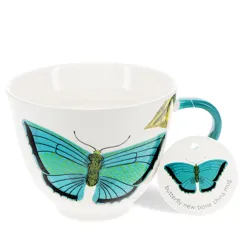taza de porcelana china 550ml - mariposa