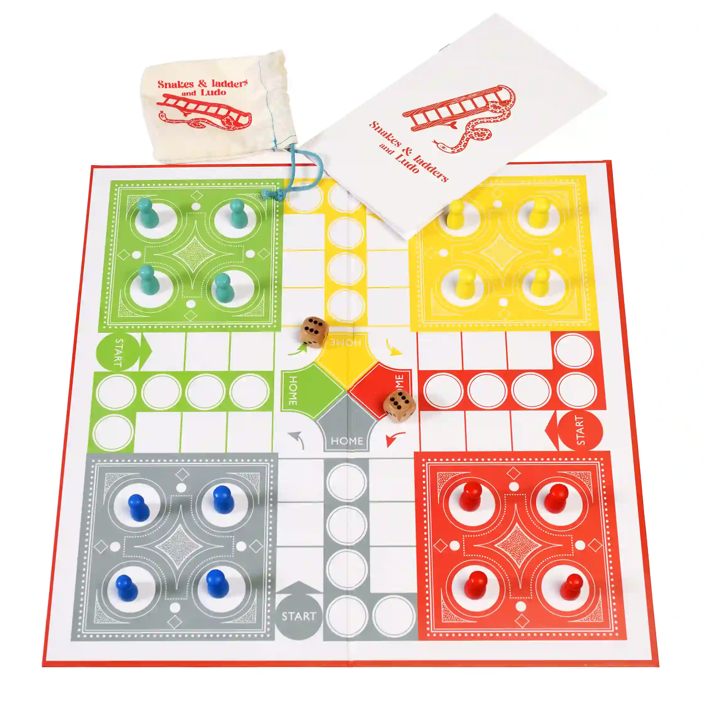 snakes & ladders and ludo double-sided board game