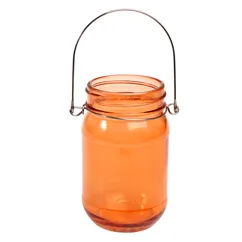 photophore orange pot à confiture suspendu