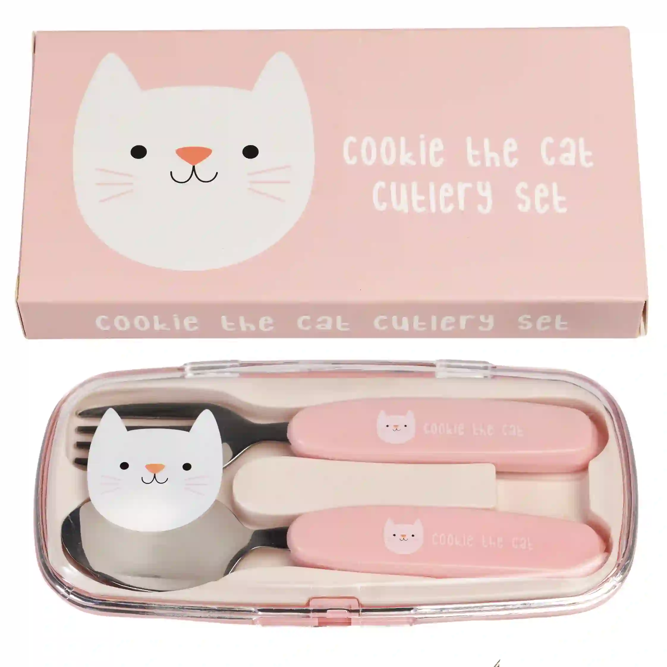 children's cutlery set - cookie the cat
