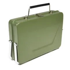 portable suitcase bbq - khaki green