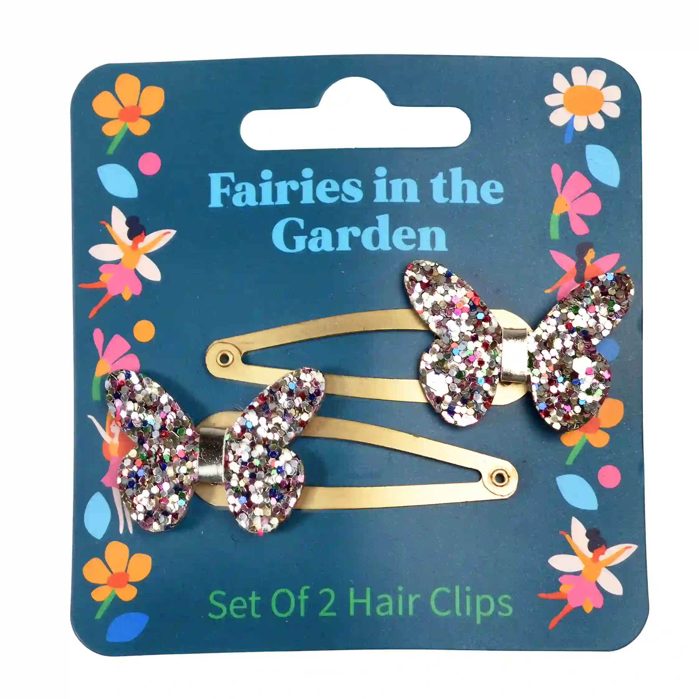 glitter-butterfly-haar-clips fairies in the garden (2-er set)