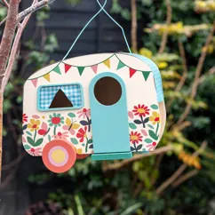 caravan birdhouse decoration - butterfly garden
