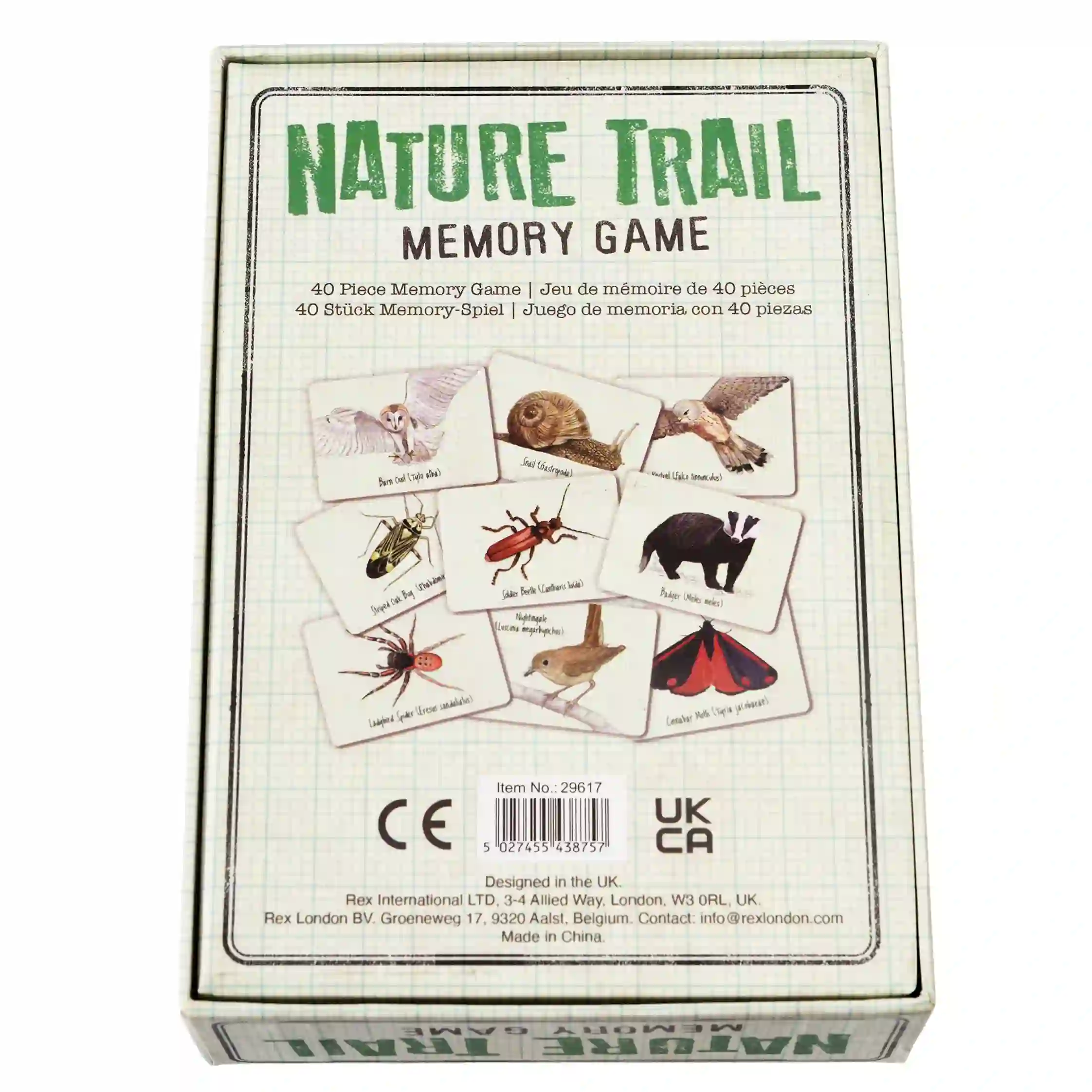juego de memoria nature trail (40 piezas)