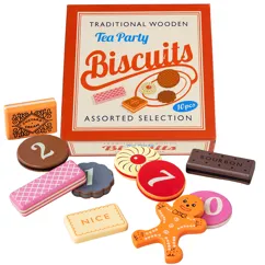 traditional wooden tea party biscuits