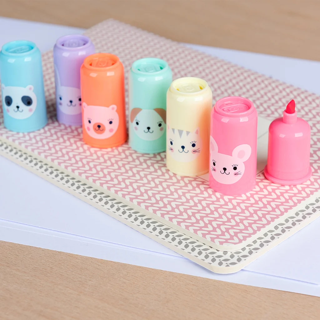 mini animal highlighters (pack of 6)