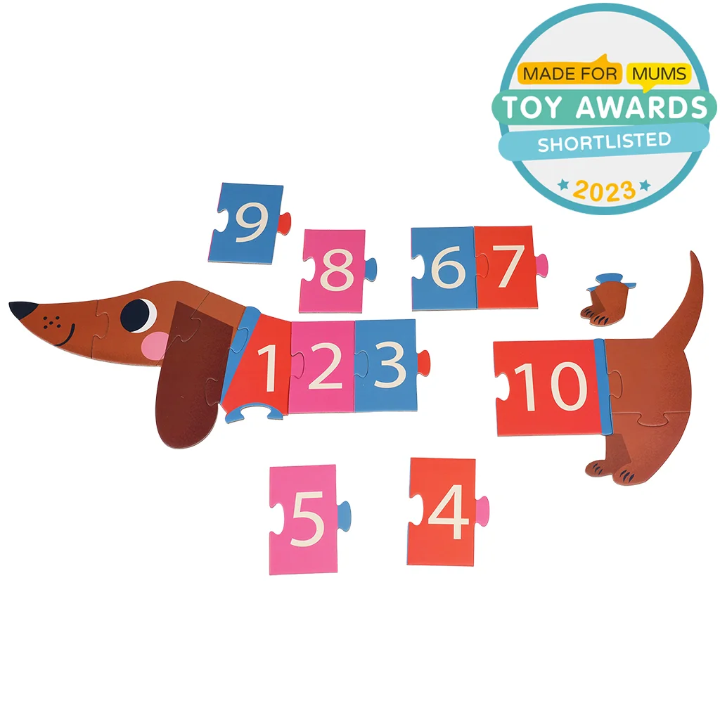 puzzle mit nummern - sausage dog