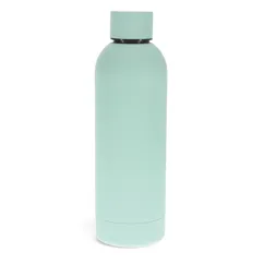 botella de acero revestida de goma 500 ml - azul claro