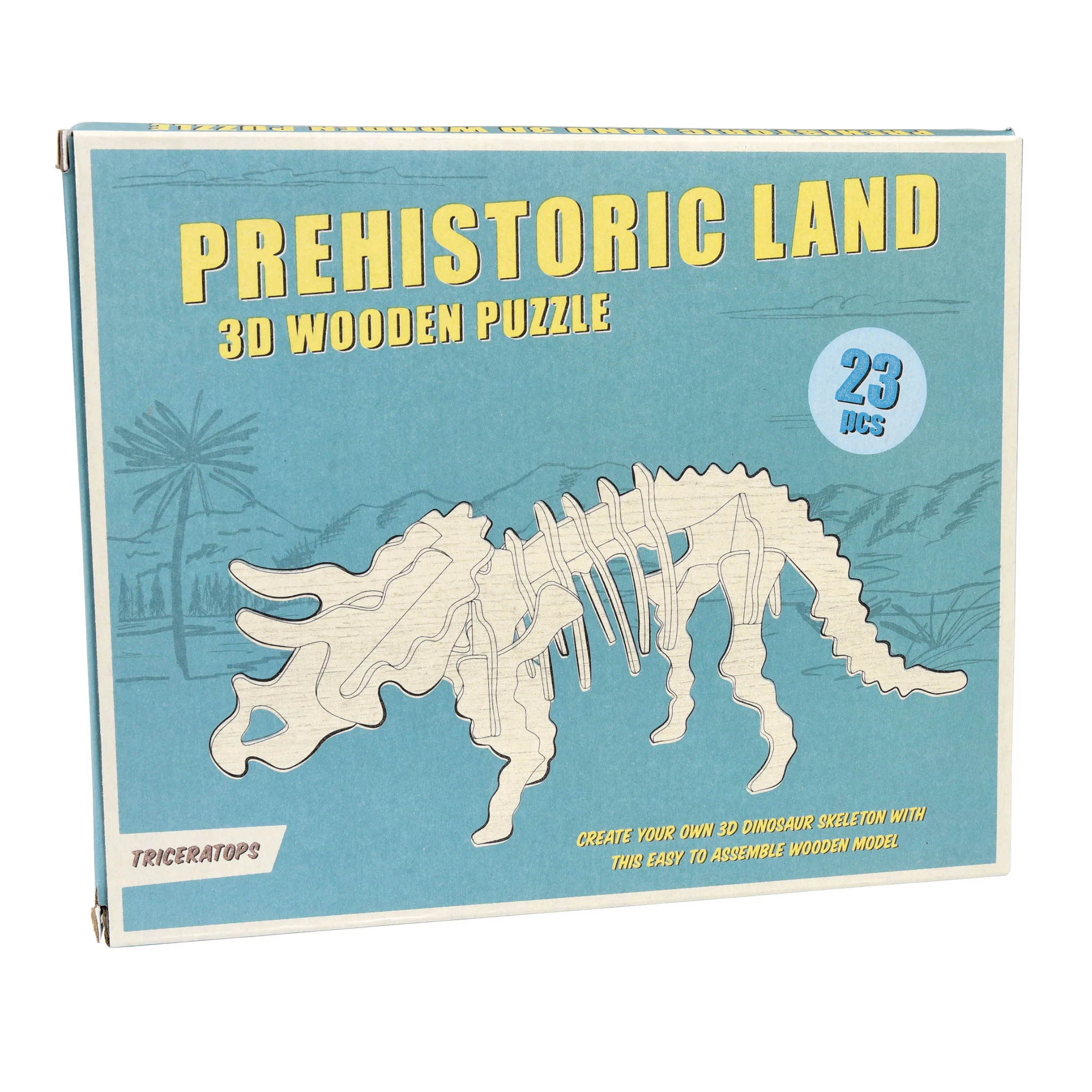 tricératops puzzle 3d en bois