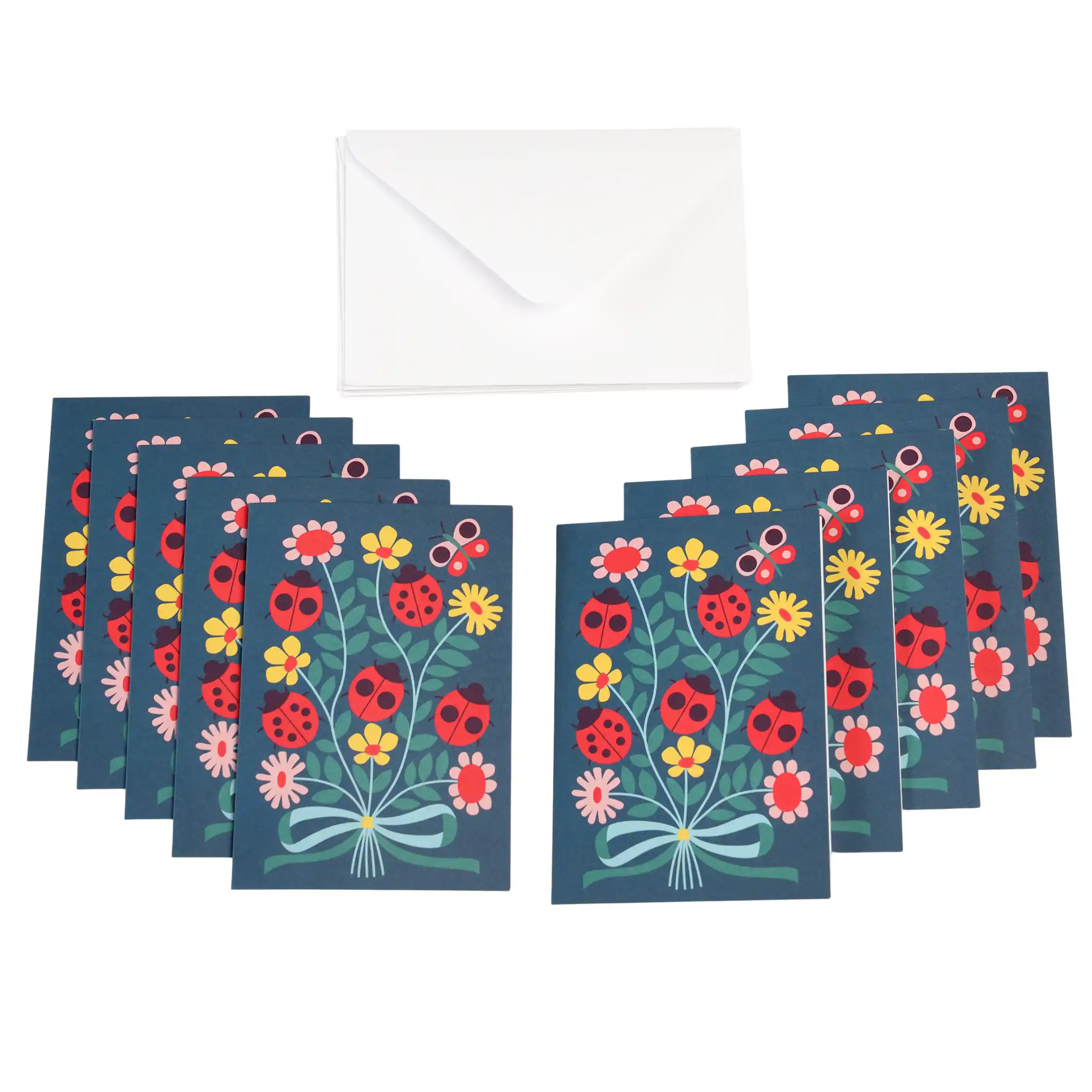 greetings cards (pack of 10) - ladybird