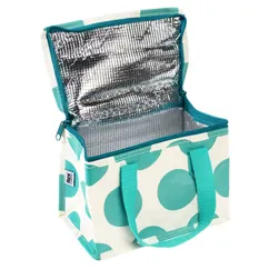 insulated lunch bag - turquoise on white spotlight
