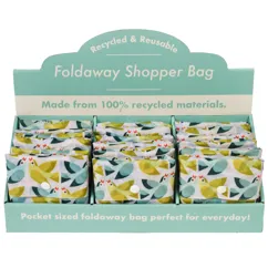 recycled foldaway shopper bag - love birds