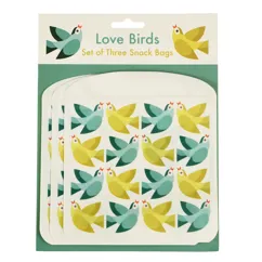 reusable snack bags (set of 3) - love birds