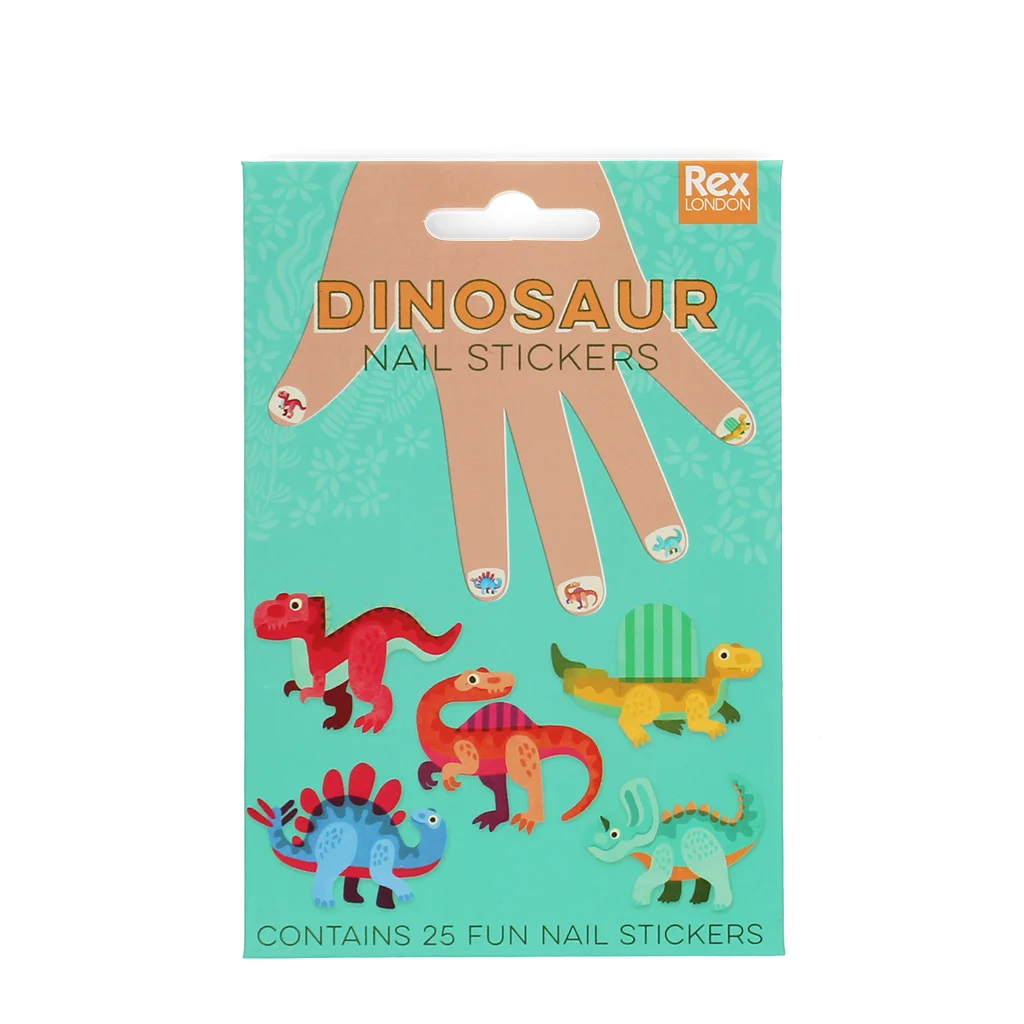 pegatinas para uñas infantiles - dinosaurio