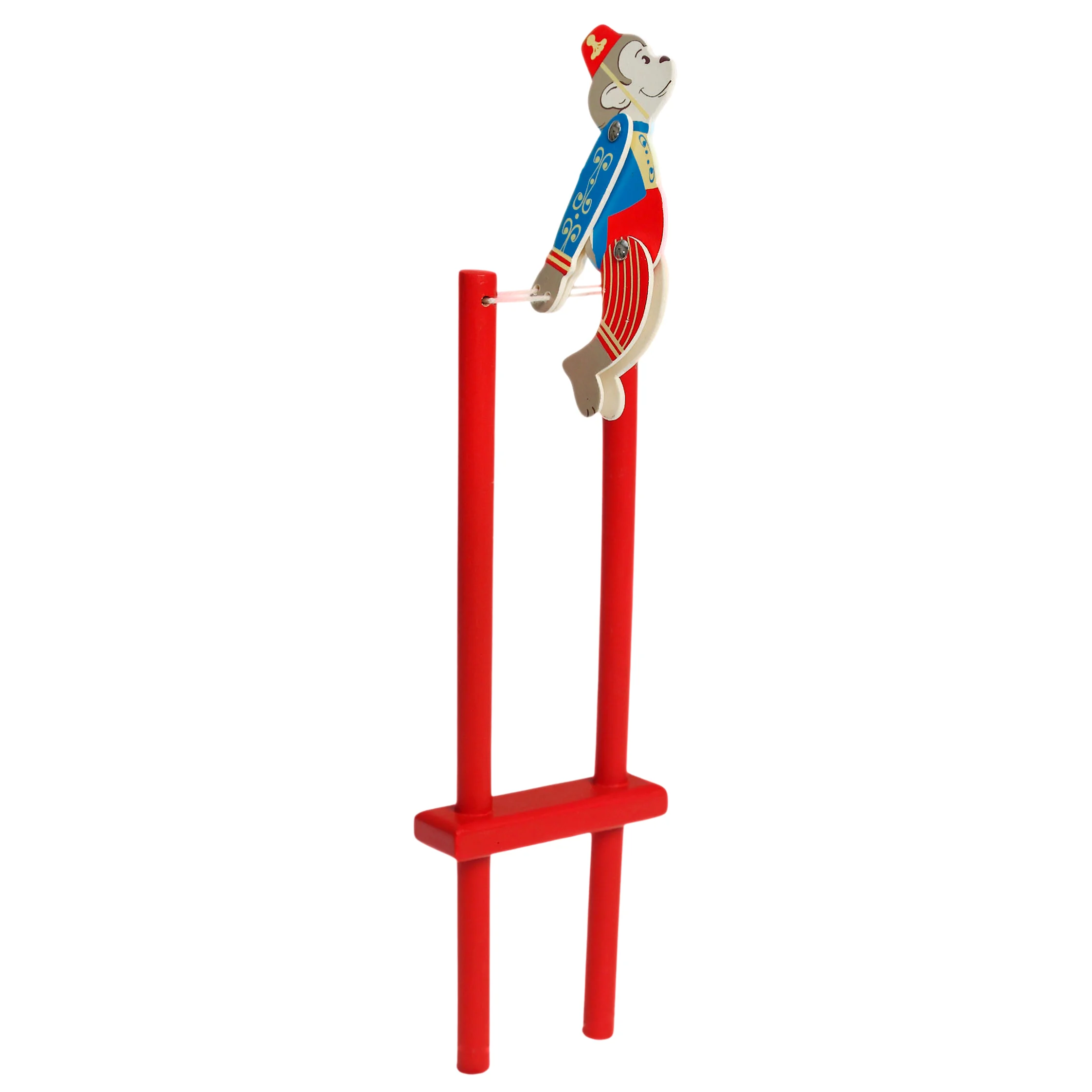 juguete mono acrobático de madera