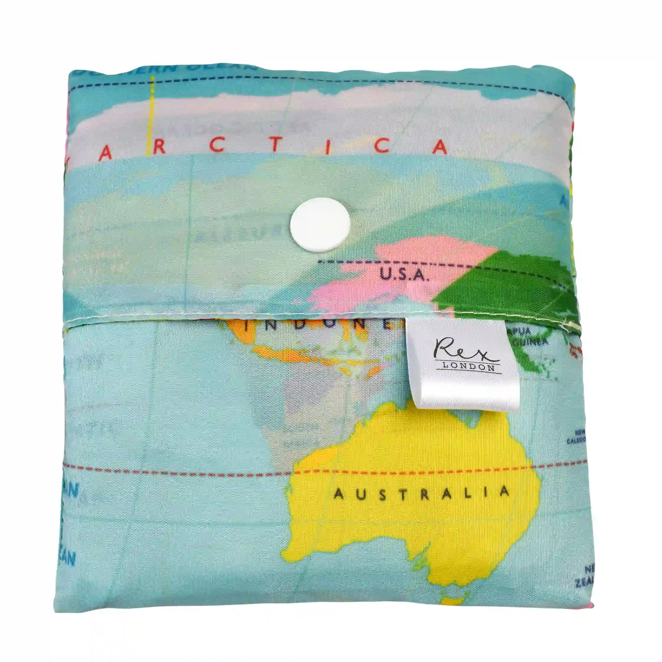 recycled foldaway shopper bag - world map