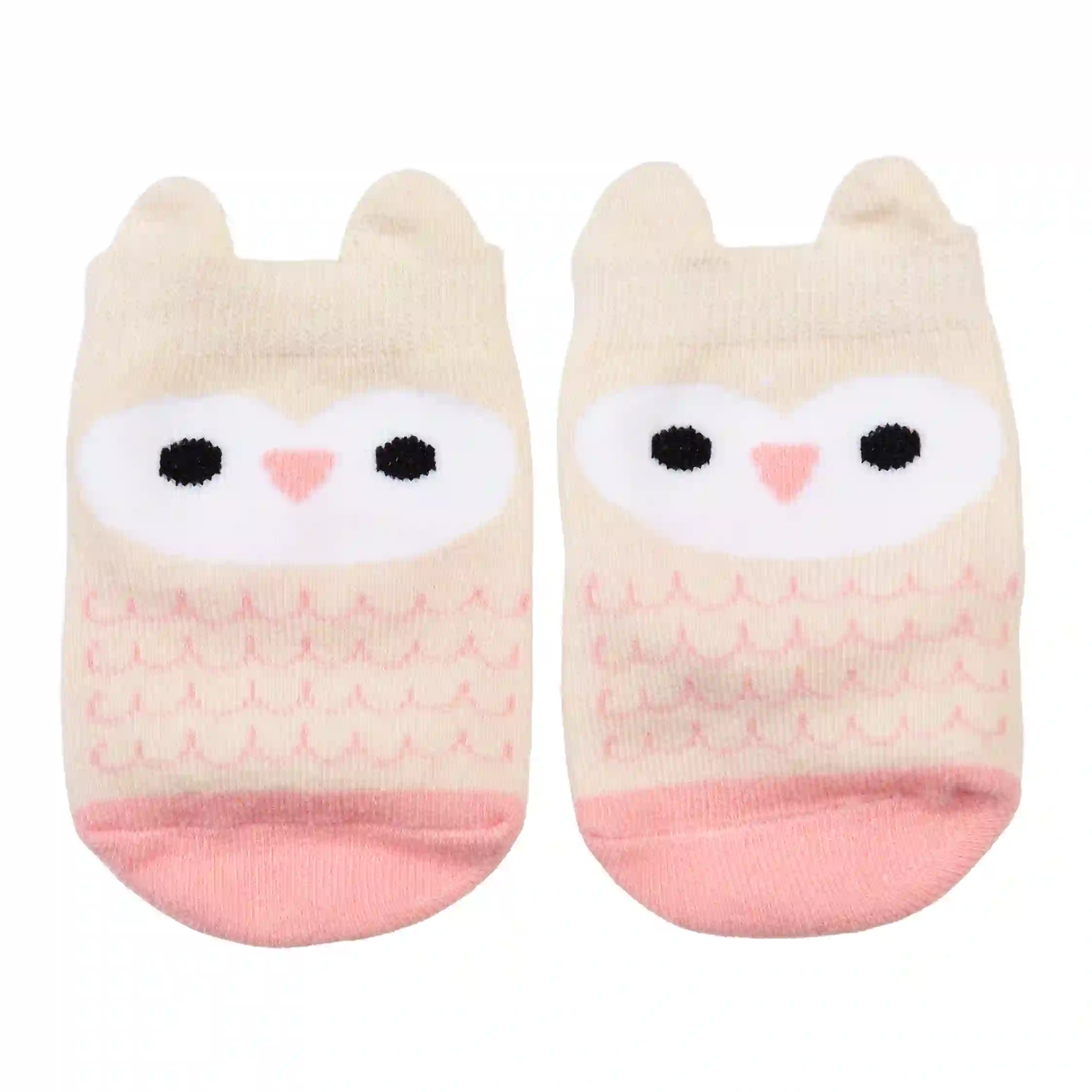 pair of baby socks - pink owl