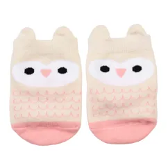 pair of baby socks - pink owl