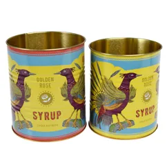 medium storage tins (set of 2) - golden rose syrup