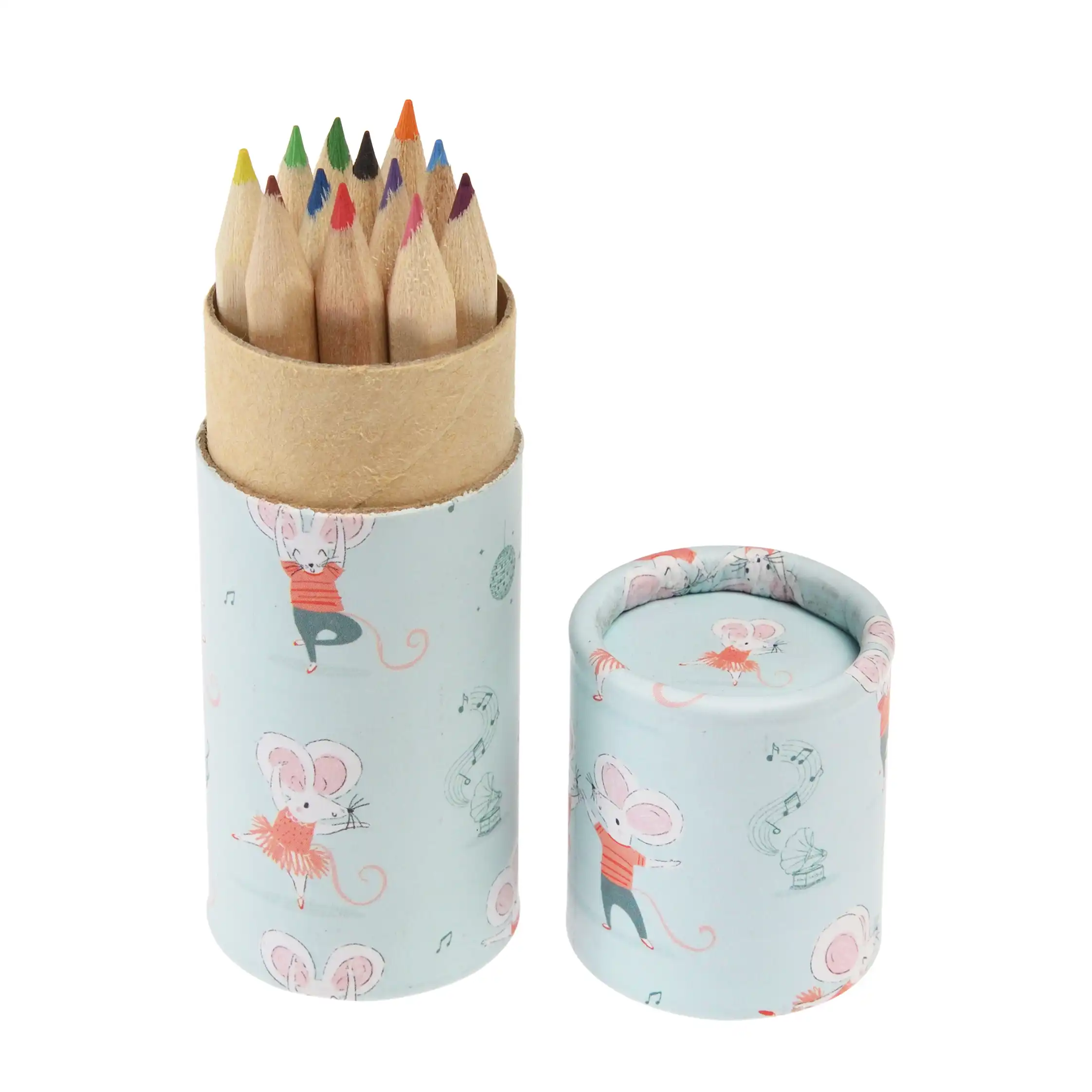 crayons de couleur mimi et milo en tube (lot de 12)