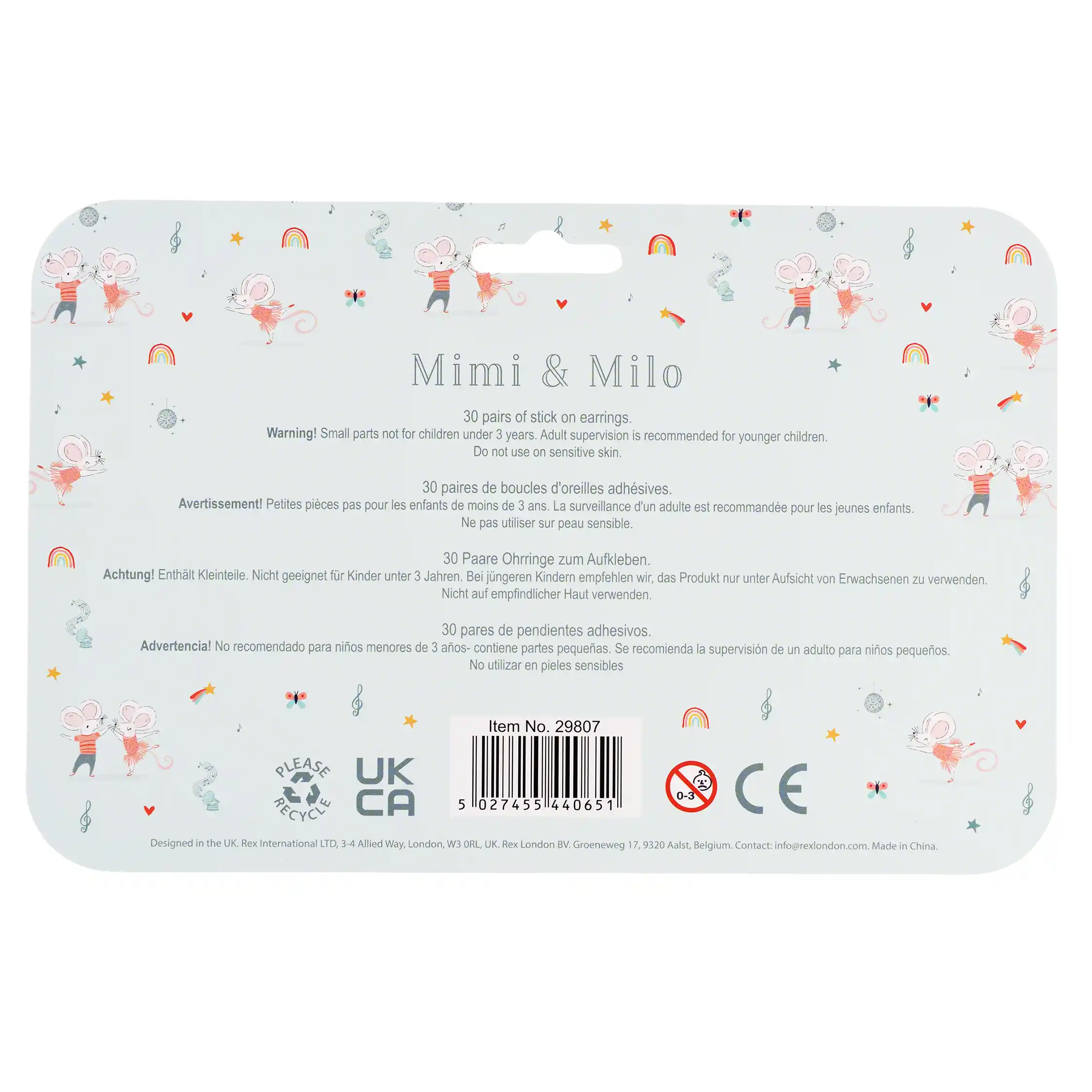 stick on earrings (30 pairs) - mimi and milo