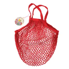 sac filet à provision rouge en coton biologique