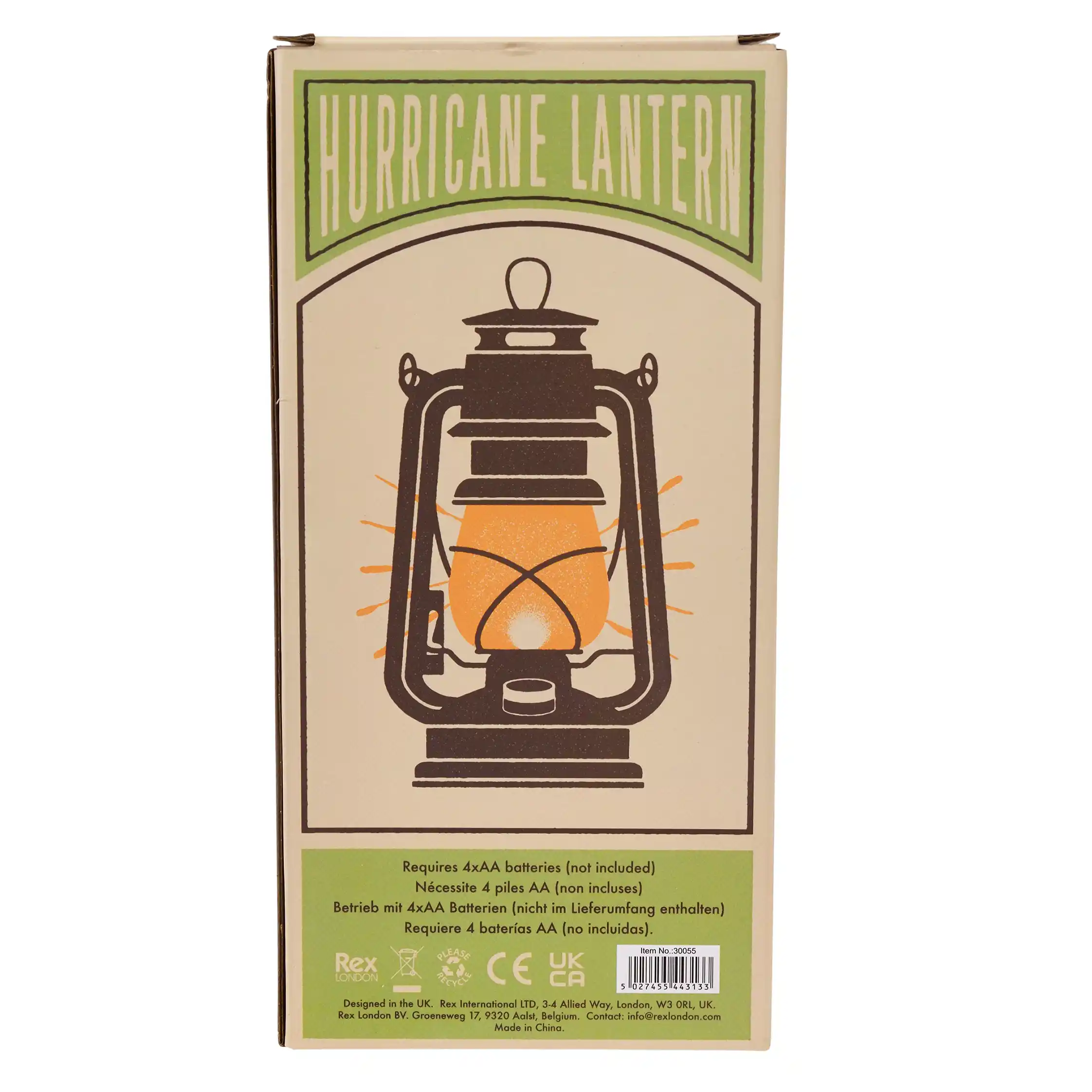 led hurricane lantern - orange