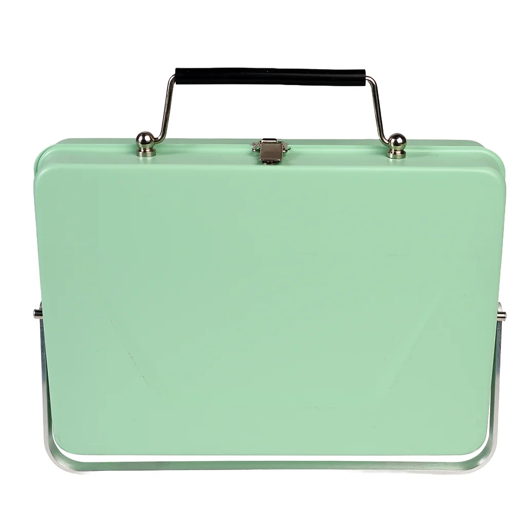 portable suitcase bbq - pistachio