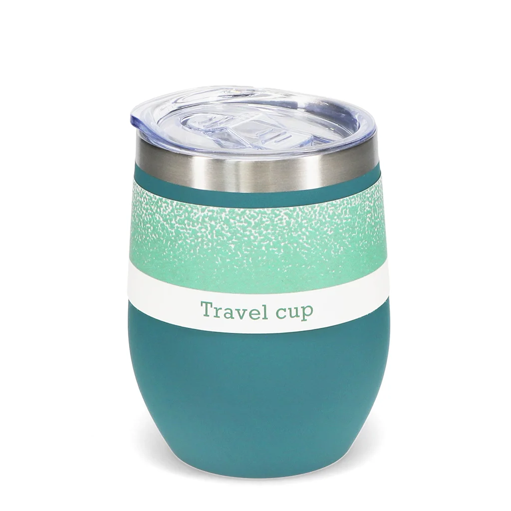 rubber coated travel cup 350ml - petrol blue