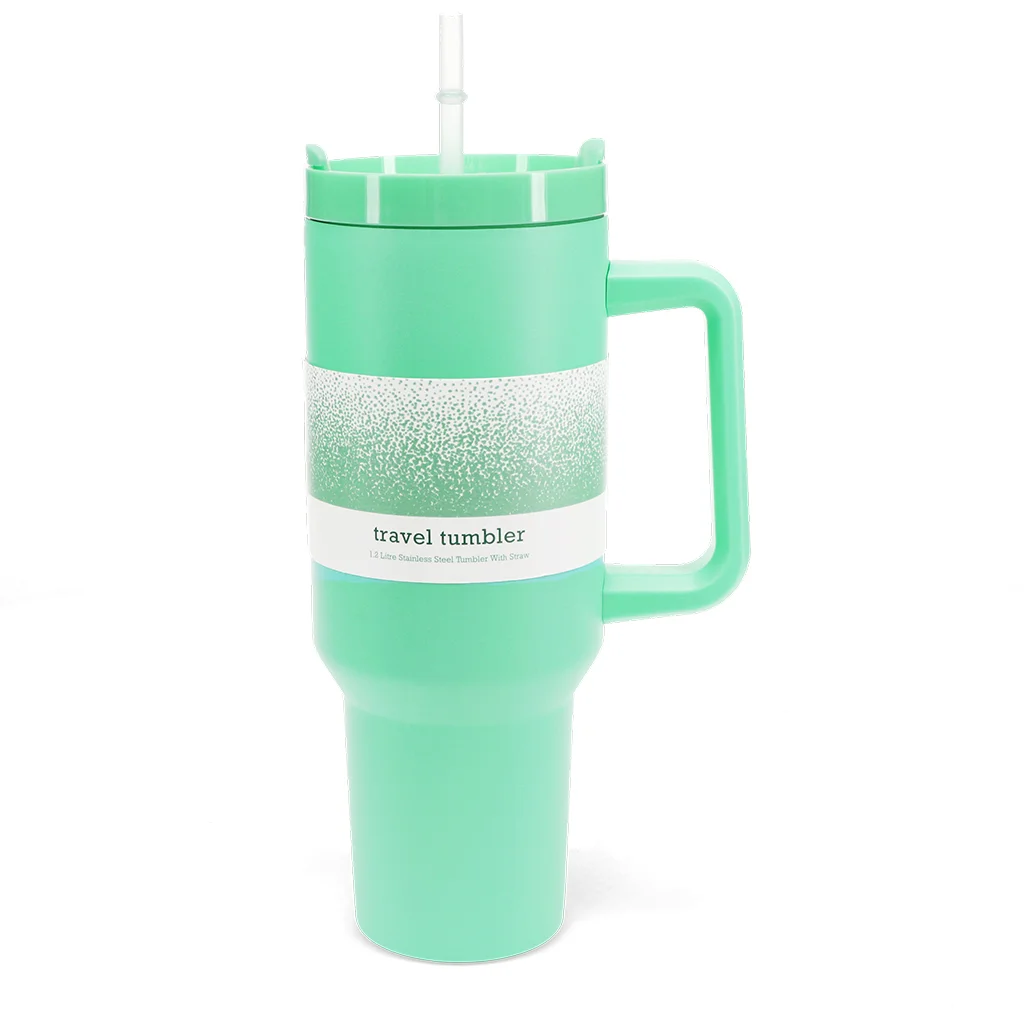 travel tumbler with handle (1.2ltr) - mint green