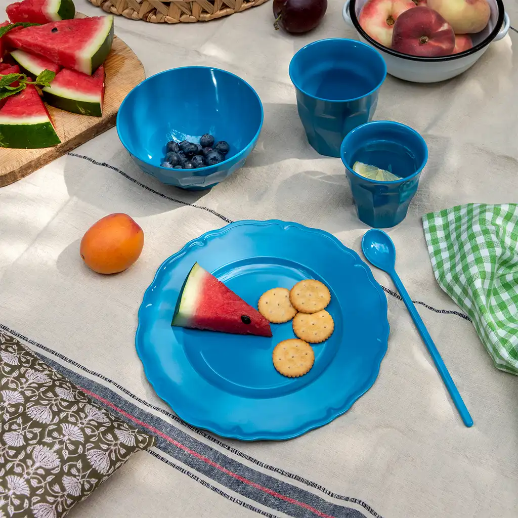 melamine bowl - petrol blue