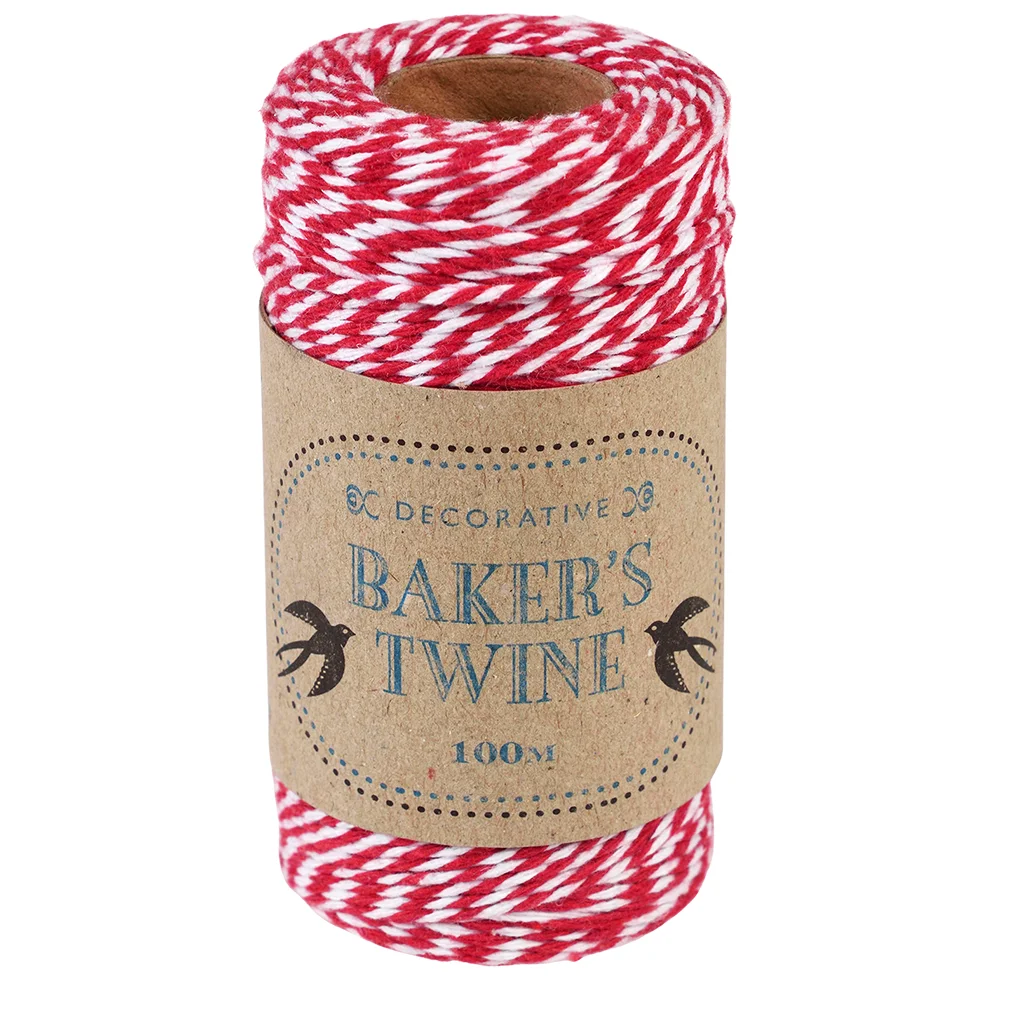 roll of twine (100m) - red and white