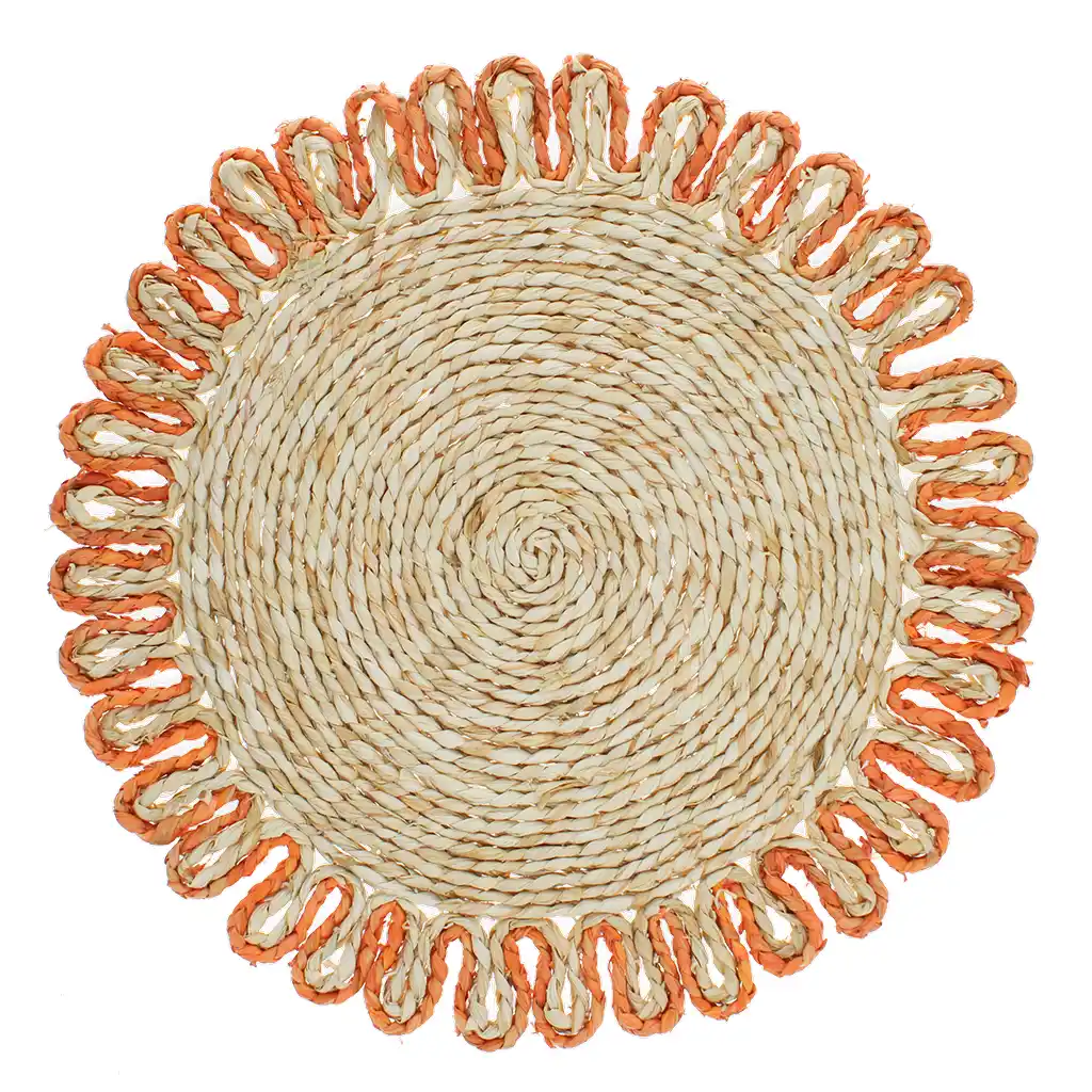 corn husk placemat - orange