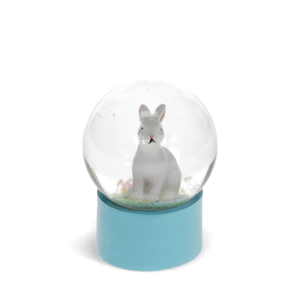 mini globe pailleté - lapin