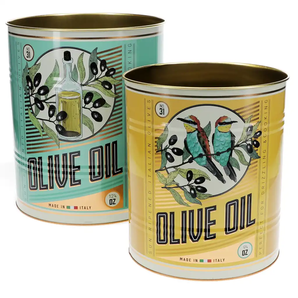 xl storage tins (set of 2) - olive oil