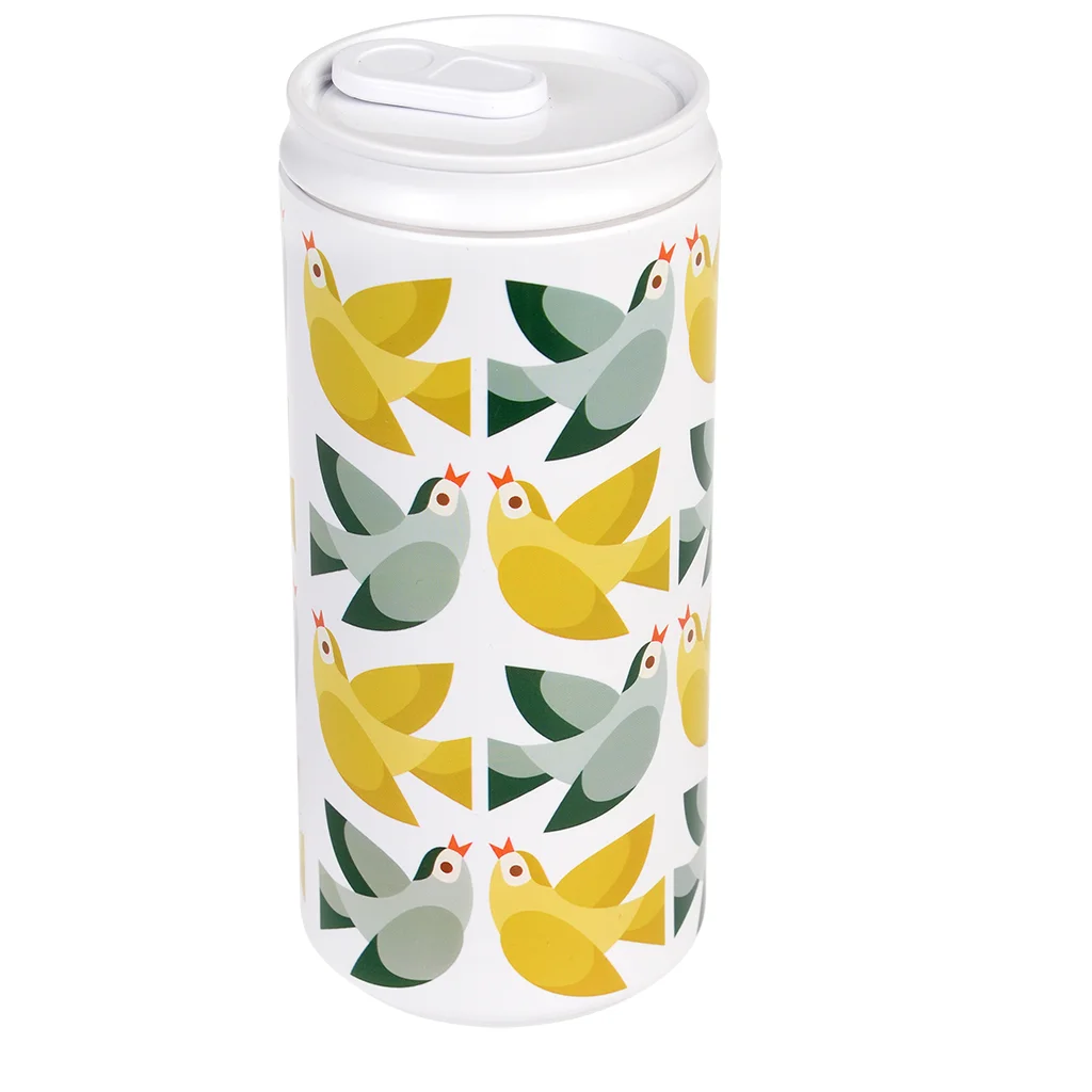 reusable eco can water bottle (330ml) - love birds