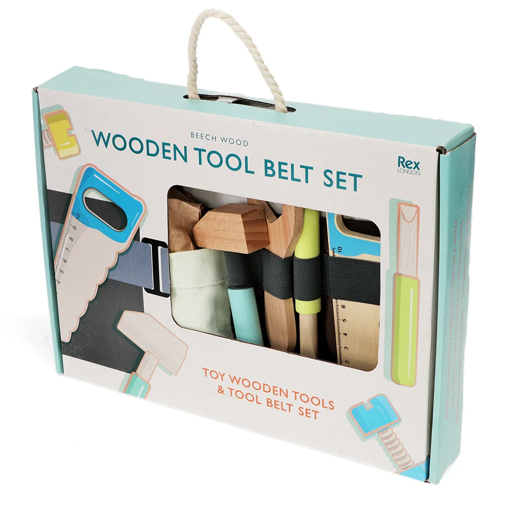 wooden tools and tool belt playset