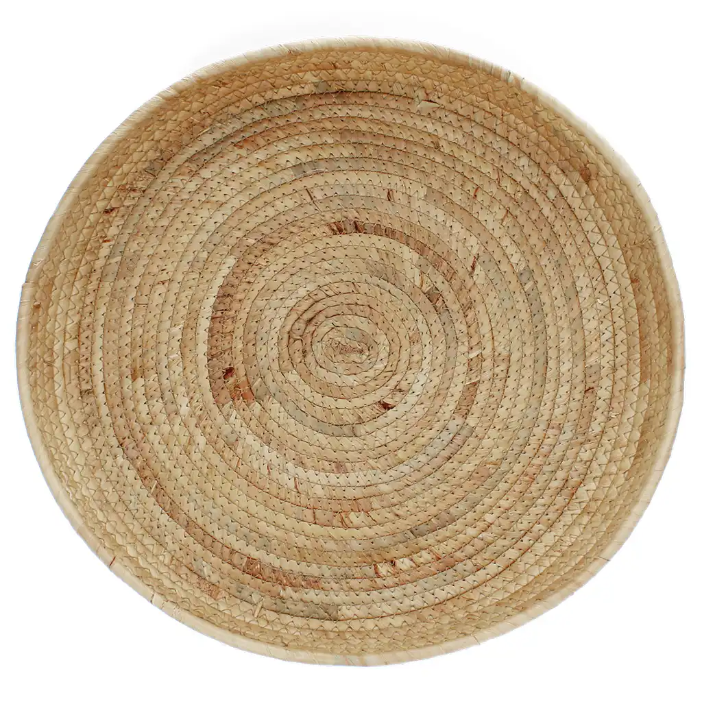 round water hyacinth trays (set of 2)