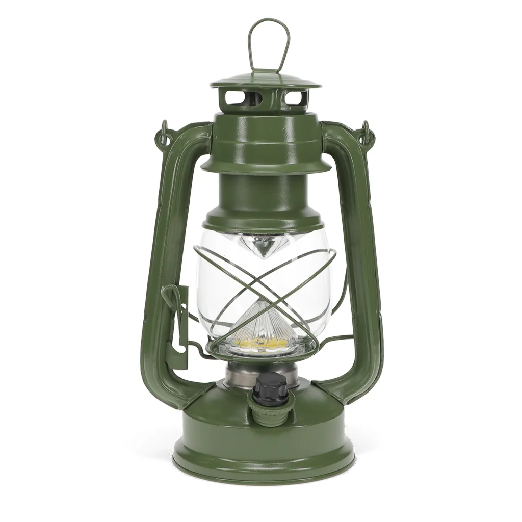 led hurricane lantern - green