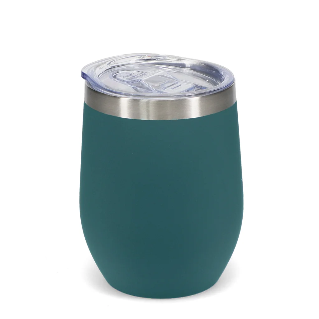 vaso de viaje con revestimiento de goma 350 ml - azul petróleo