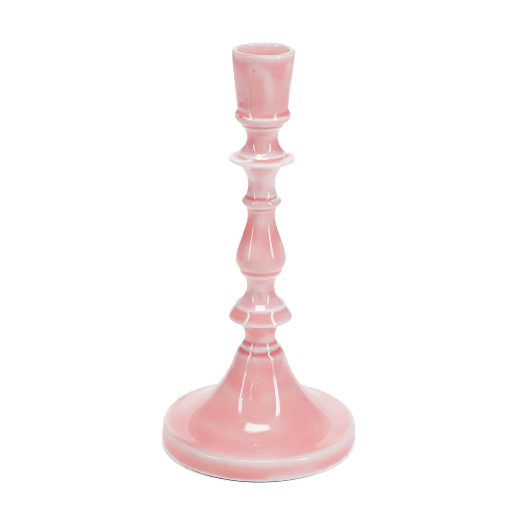 enamel candlestick (19cm) - dark pink