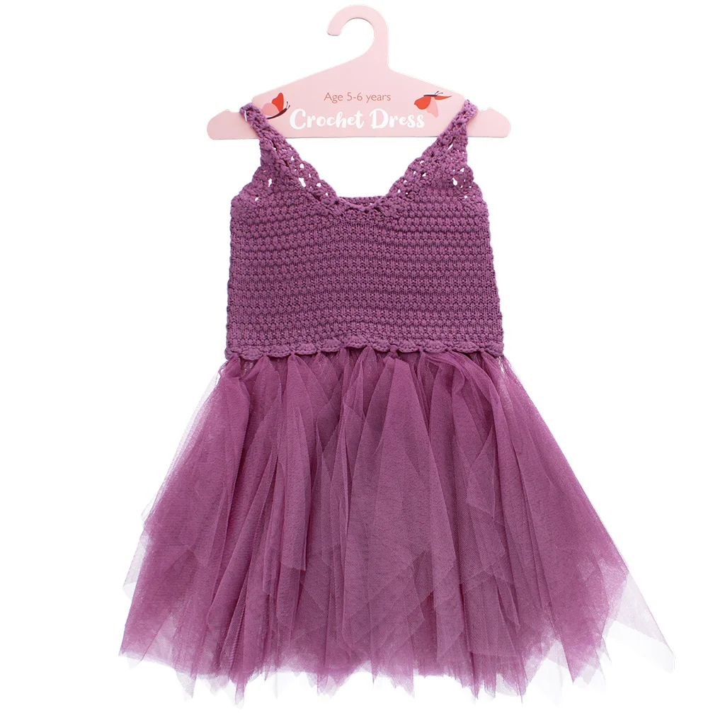 häkelkleid (5-6 jahre) - lila