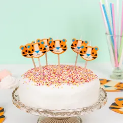 party cake candles (set of 6 ) - ziggy the tiger party cake candles (set of 6 ) - ziggy the tiger