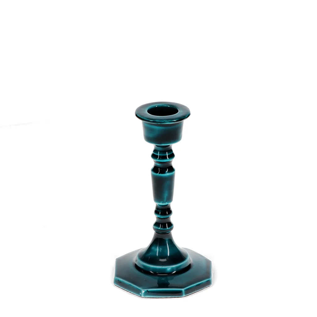 enamel candlestick (13cm) - blue