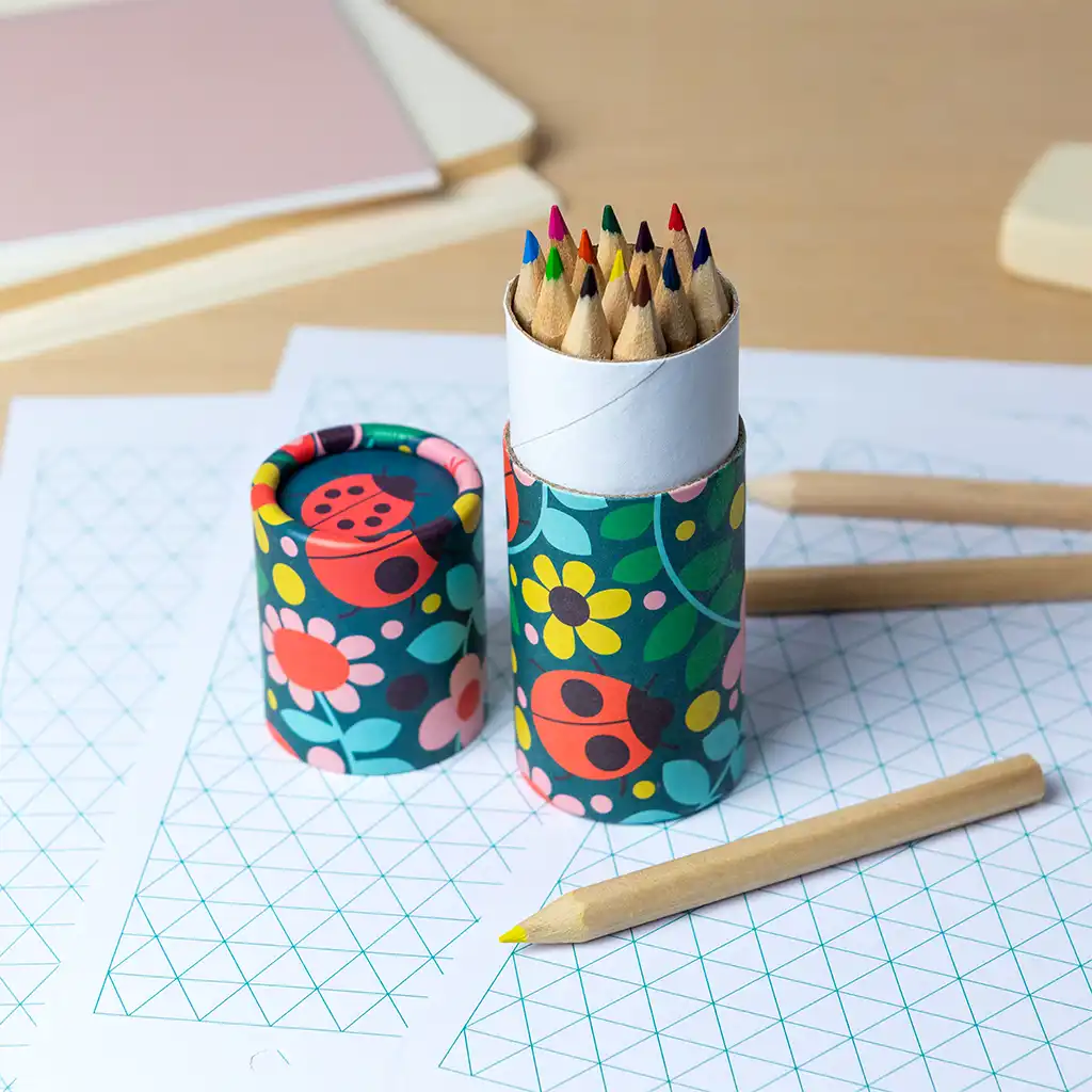 tube of colouring pencils - ladybird